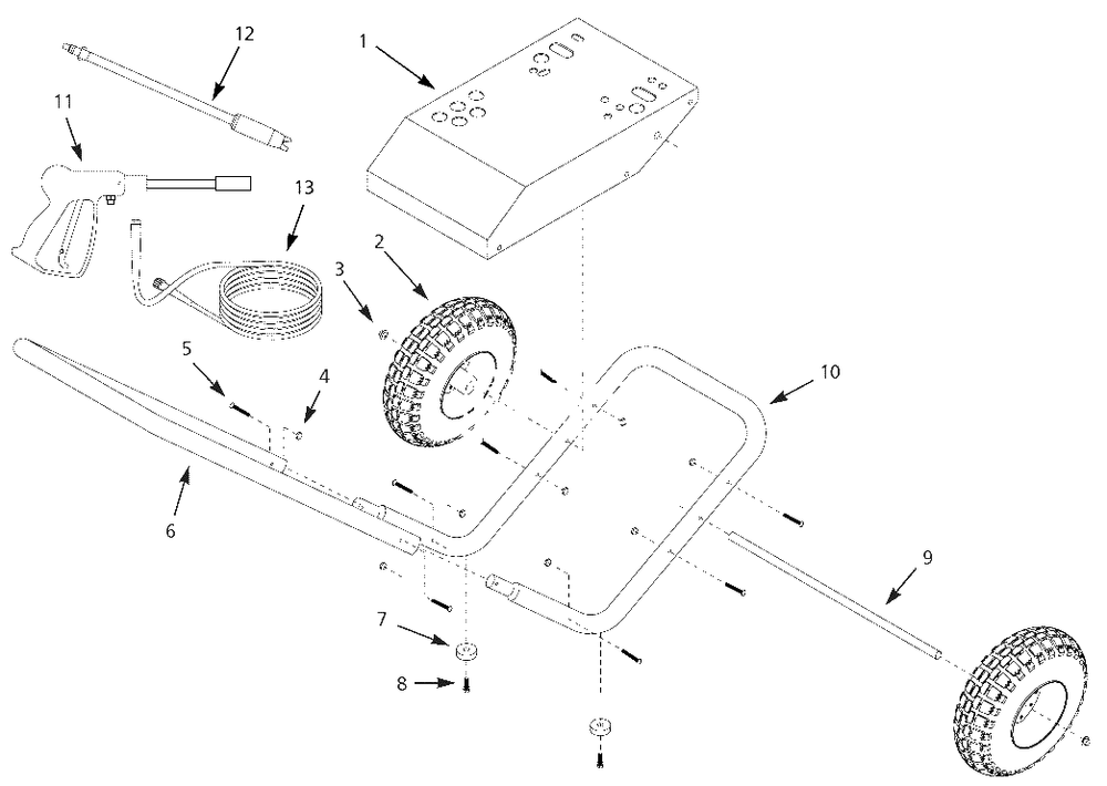Assembly Parts Diagram and Parts List for PW2020  Campbell Hausfeld Pressure Washer